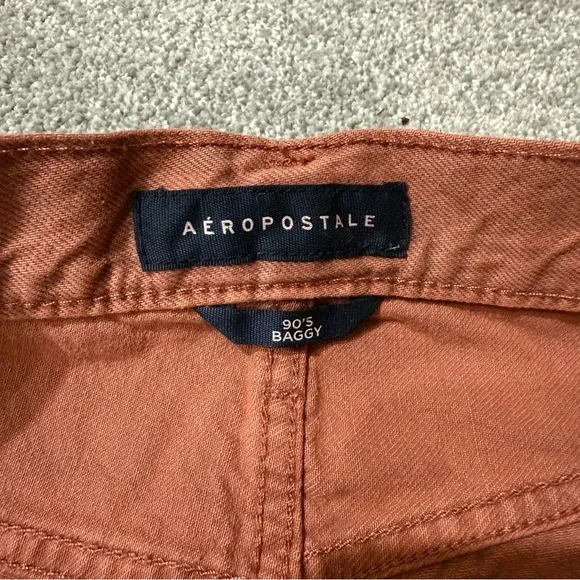 90’s Baggy Aeropostale Rust Orange Distressed Straight Jeans, Women’s 4R - Picture 2 of 12